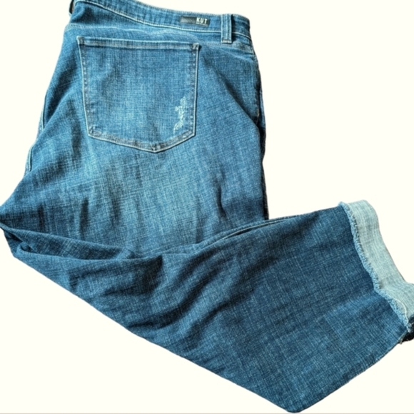 KUT From the Kloth Amy Straight Plus Size Leg Crop Roll-Up Jeans. . .Size 22W - Picture 5 of 10